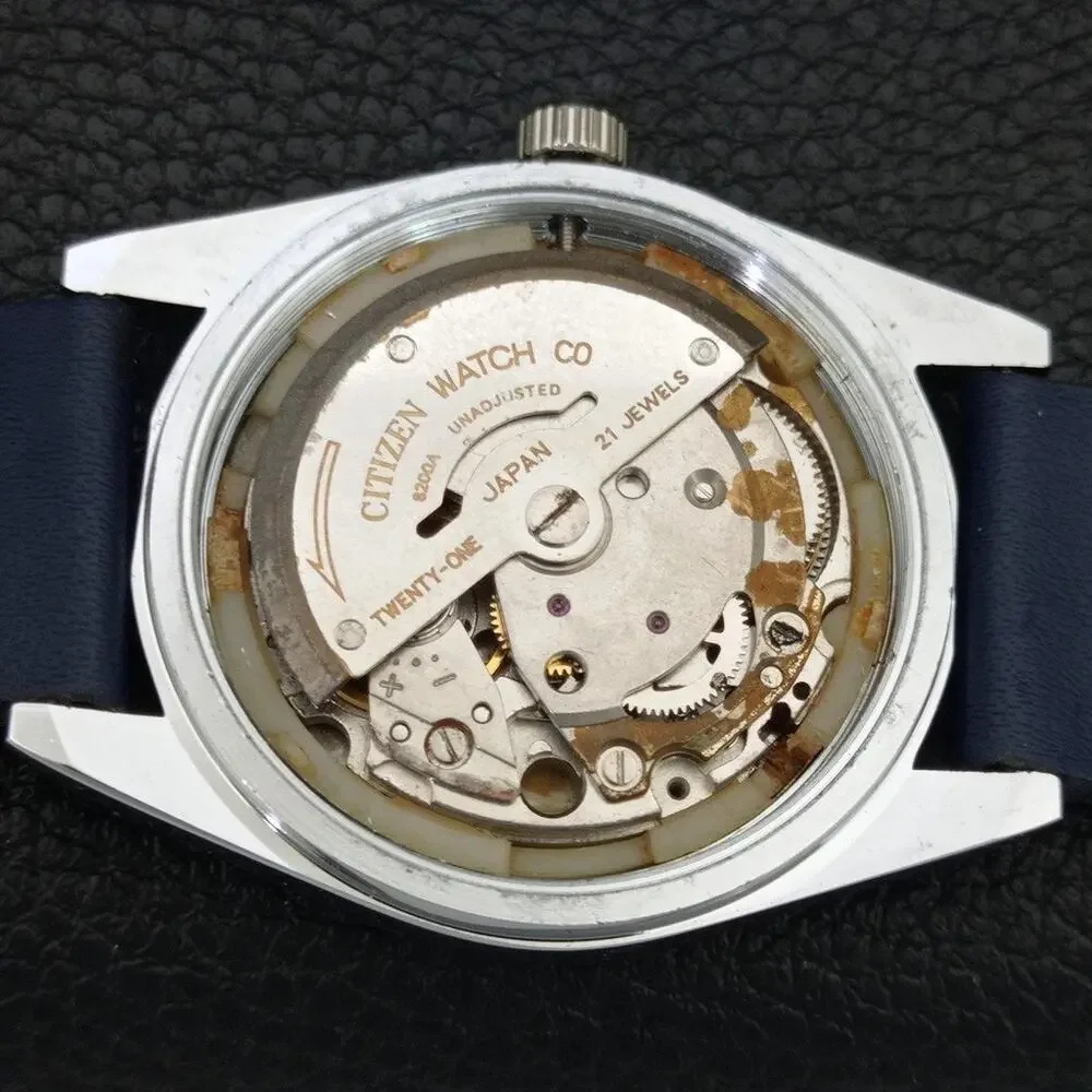 Citizen Blue Dial Men's Automatic Watch with Silver Case